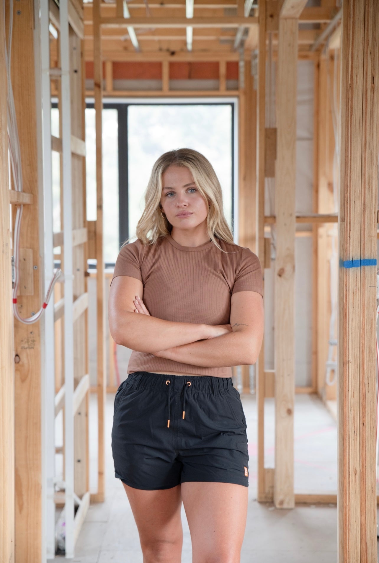 Full view of the Middy Pant in a professional setting, emphasizing its functionality and style.