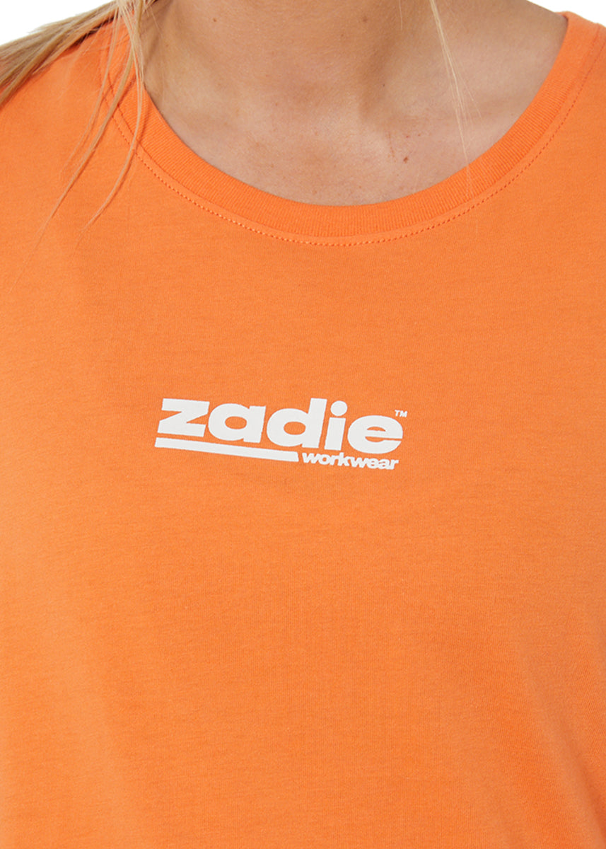 High-resolution thumbnail of a bold orange tee with clean details.
