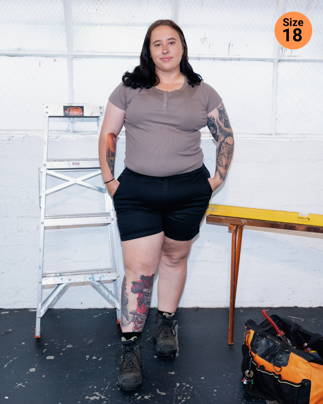 The Middy Short - Black - Zadie Workwear