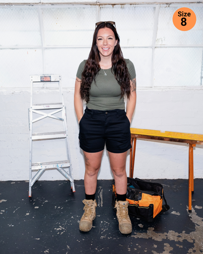 The Middy Short - Black - Zadie Workwear
