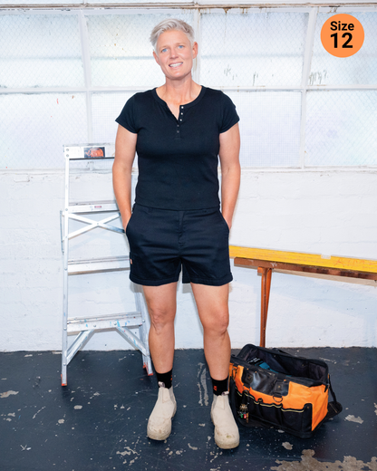 The Middy Short - Black - Zadie Workwear
