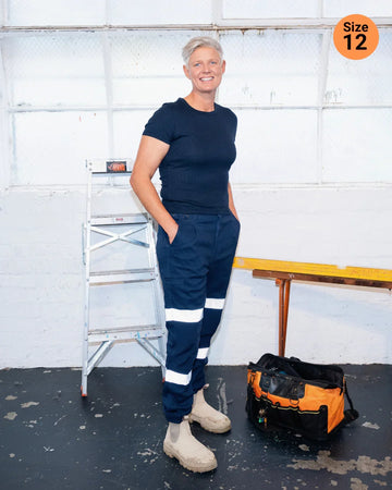パンツ SUNDAYS BEST WORK PANTS/NAVY The Workz Pant Reflective in Navy Taped – Zadie Workwear